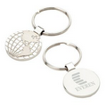 Matte & Shiny World Map Design Key Ring